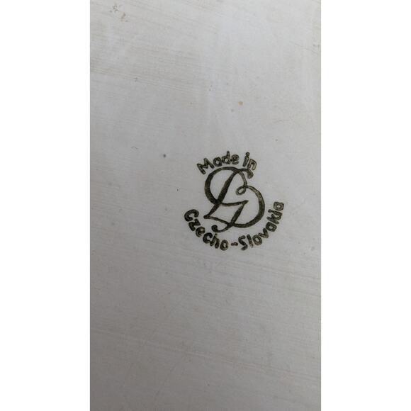 Czechoslovakia Hexagon Porcelain Perfume Vanity Tray Peacocks Birds Of Paradise - Picture 4 of 4